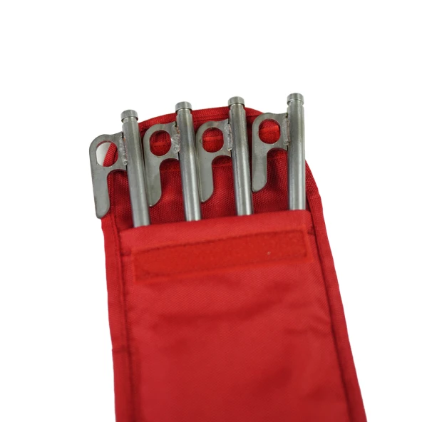 4 Adet Gri Çadır Kazığı 20 cm ve Taşıma Çantası - 2