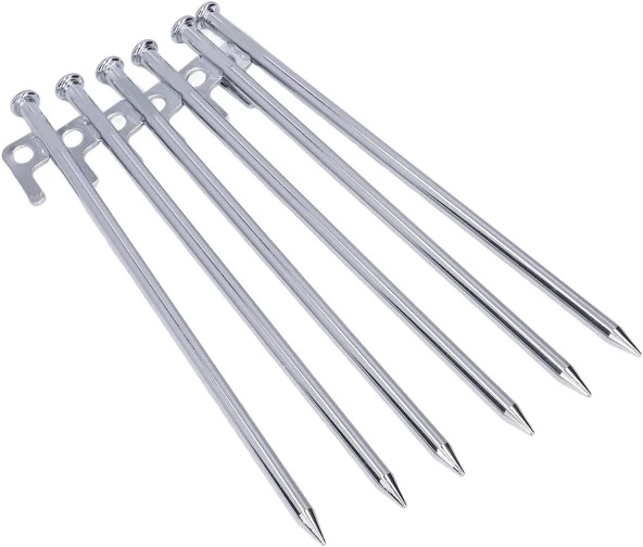 4 Adet Gri Çadır Kazığı 20 cm ve Taşıma Çantası - 5