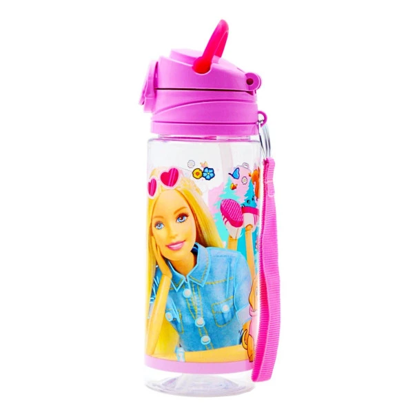 Barbie Lisanslı Pipetli Plastik Matara 500 ml Pembe (OTTO-41445) - Resim 3
