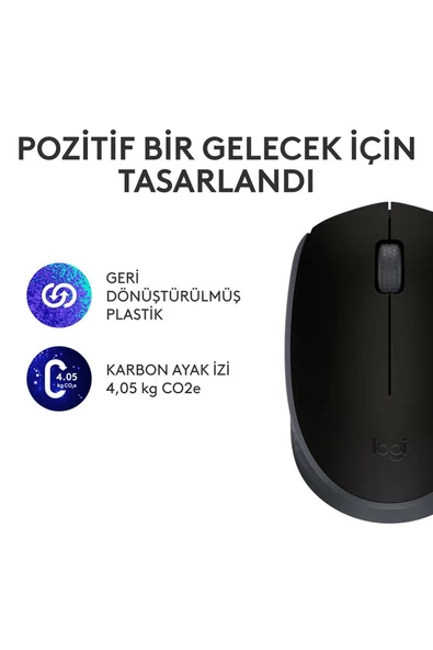M171 USB Alıcılı Kablosuz Kompakt Mouse - Siyah 910-004424 - 9