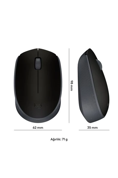 M171 USB Alıcılı Kablosuz Kompakt Mouse - Siyah 910-004424 - 2