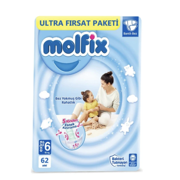 Molfix 6 Numara Extra Large 62'li Bebek Bezi