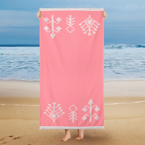 Schafer Home Ethnic 75x150 Plaj Havlusu-Pembe