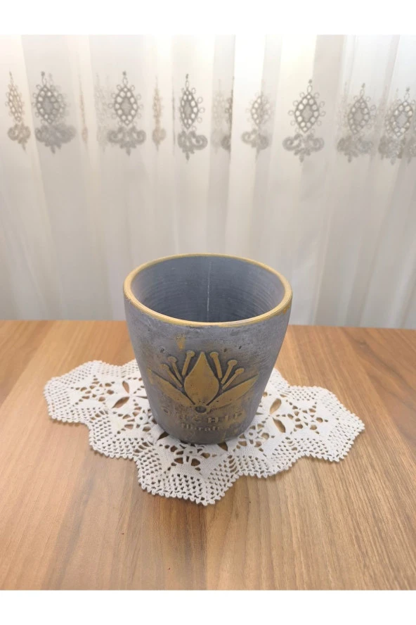Gold eskitme beton orkide saksısı