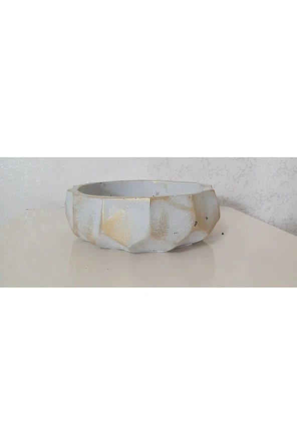 Saf Beton Geometrik Bonsai ve Aranjmana Özel Taş Saksı suya karşı 121 yıl ömürlü 00769