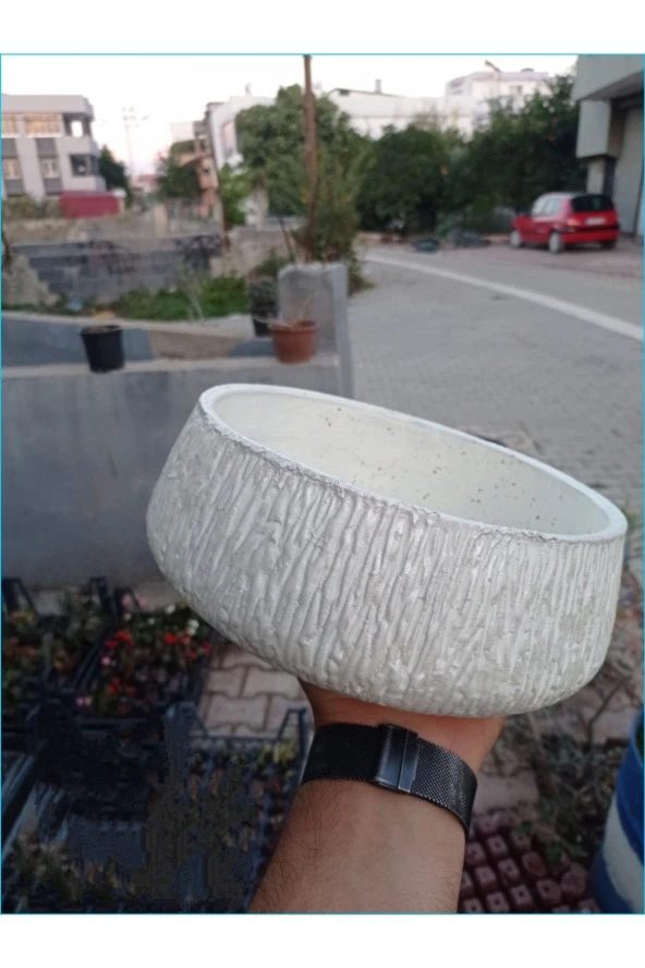 Beton Saksı Özel El Yapımı Taş Saksı 011
