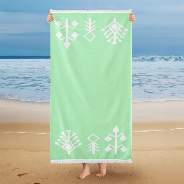 Schafer Home Ethnic 75x150 Plaj Havlusu-Yeşil