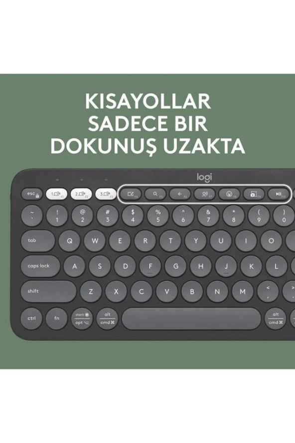 Pebble Keys 2 K380s Multi-Device Bluetooth Klavye - Grafit 920-011859 - 7