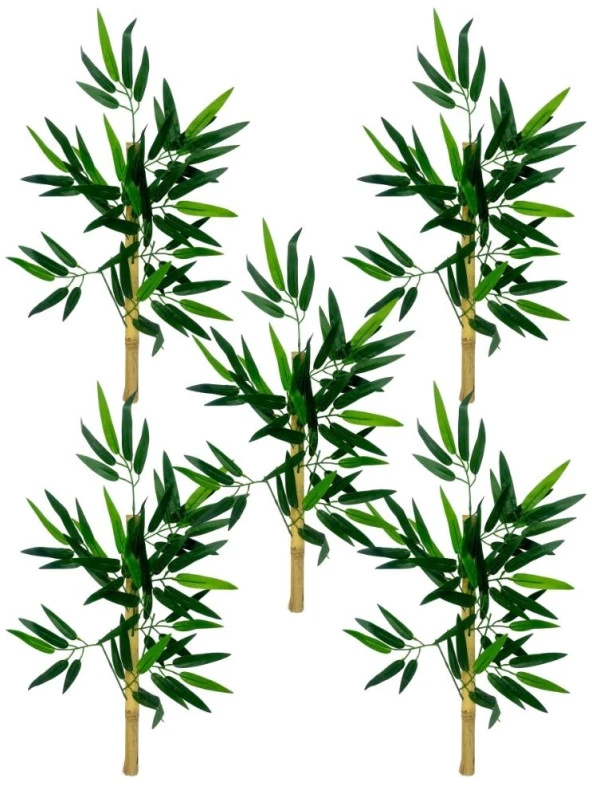 Nettenevime 5li Set Yapay Bambu Sopası 6 Yapraklı 50cm Yapay Çiçek Bambu Duvarı Separatör Çiçeği Yapay Çiçek ürün görseli
