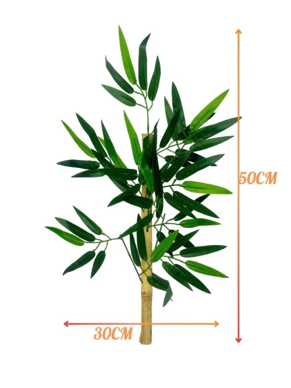 Nettenevime 5li Set Yapay Bambu Sopası 6 Yapraklı 50cm Yapay Çiçek Bambu Duvarı Separatör Çiçeği Yapay Çiçek - Resim 3