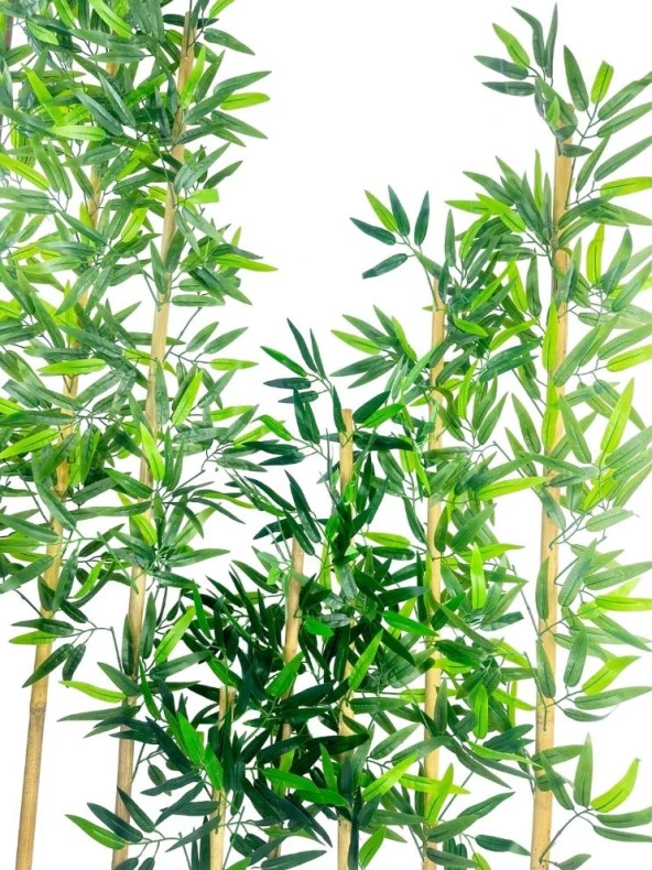 Nettenevime 5li Set Yapay Bambu Sopası 6 Yapraklı 50cm Yapay Çiçek Bambu Duvarı Separatör Çiçeği Yapay Çiçek - Resim 5