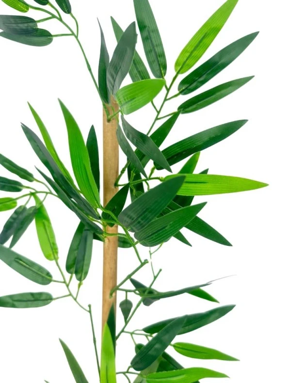 Nettenevime 5li Set Yapay Bambu Sopası 6 Yapraklı 50cm Yapay Çiçek Bambu Duvarı Separatör Çiçeği Yapay Çiçek - Resim 6