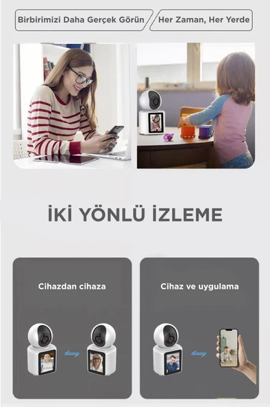 Torima CMR-11 Monitörlü Smart Ip Full Hd 360° Akıllı Güvenlik Kamerası Bebek Kamerası - 4