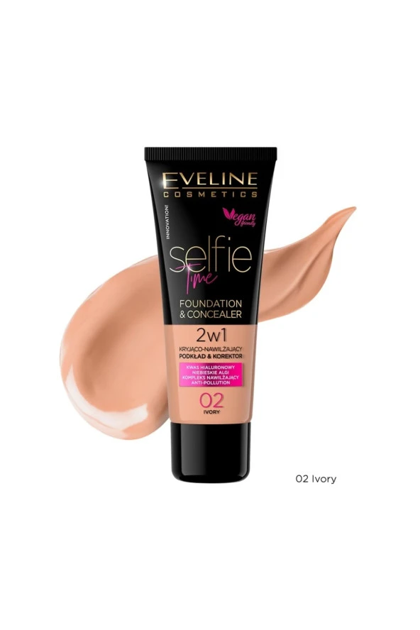 EVELİNE SELFIE TIME FOUNDATION &CONCEALER 02 IVORY