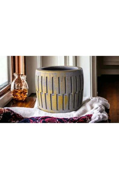 Kare Desen Beton Orkide ve Bonsai Saksısı kardiz ürün görseli