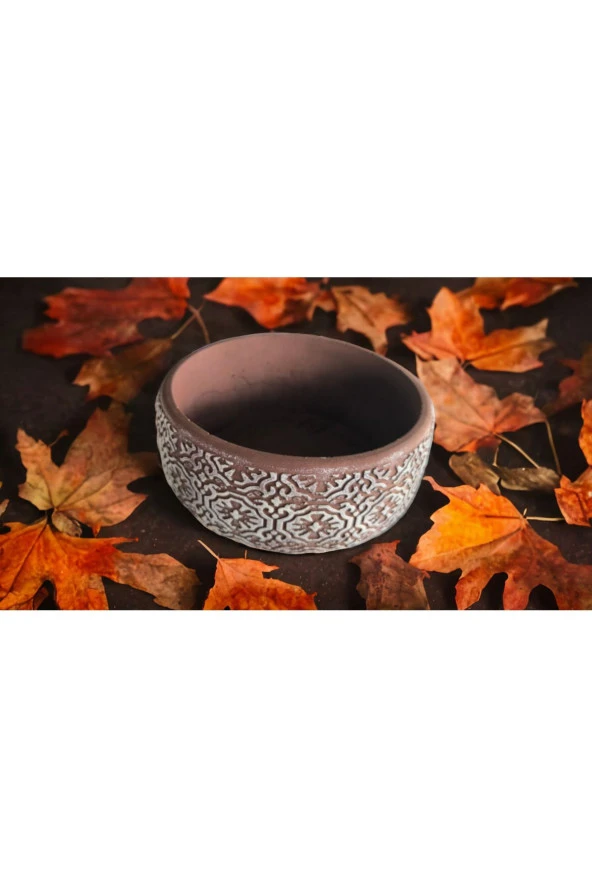 Kare Desen Beton Aranjman, Orkide ve Bonsai Saksısı 001h