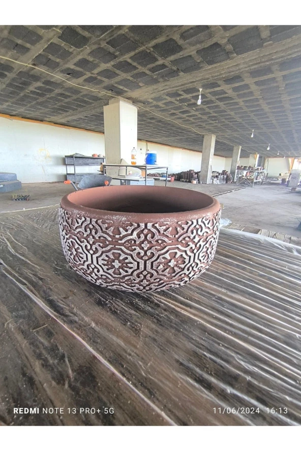 Kare Desen Beton Aranjman, Orkide ve Bonsai Saksısı 001h - 3