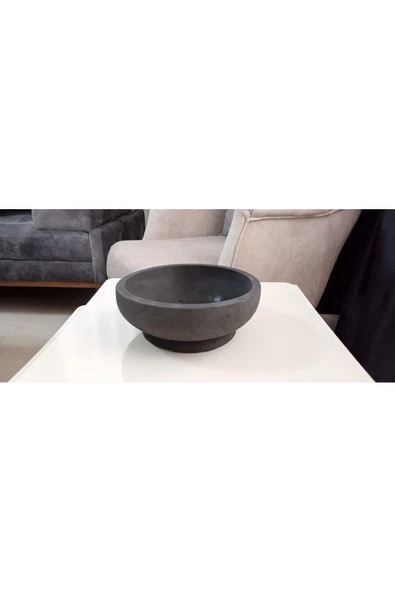 Beton Bonsai Saksısı siyah çift taban - 7
