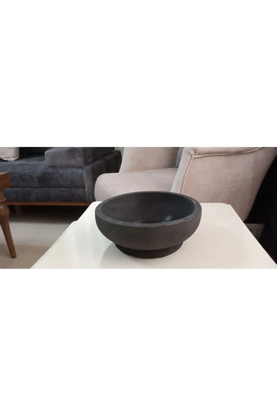 Beton Bonsai Saksısı siyah çift taban - 6