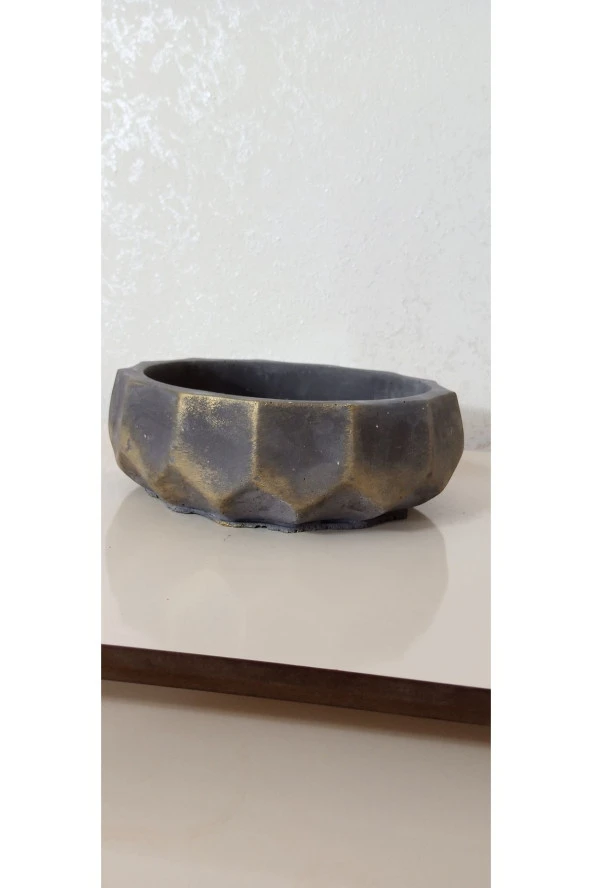 Saf Beton Geometrik Bonsai ve Aranjmana Özel Taş Saksı suya karşı 121 yıl ömürlü 004