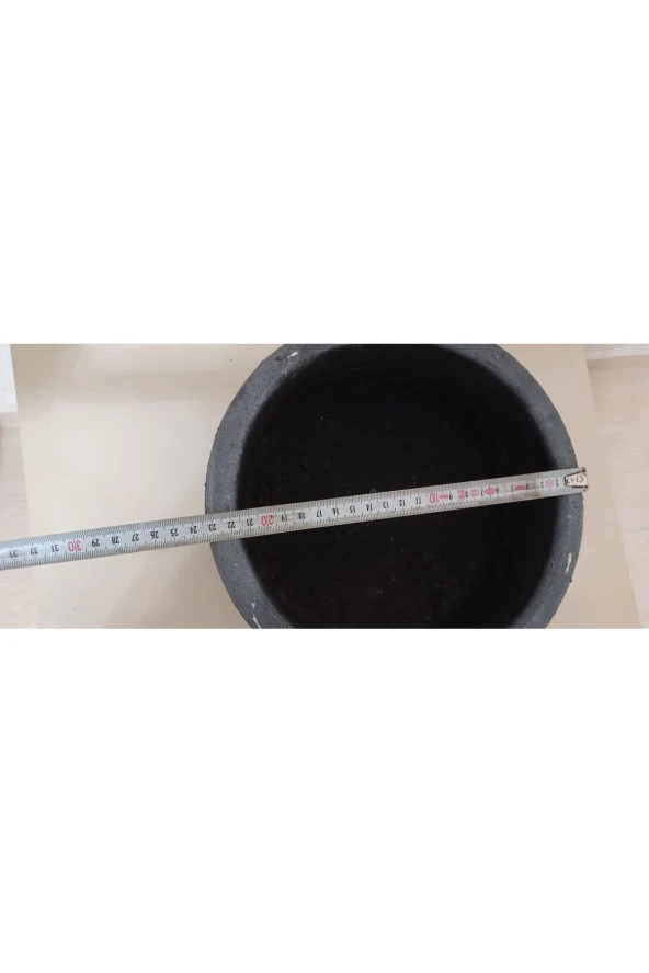Beton Bonsai saksısı yuvarlak gri eskitme - 3