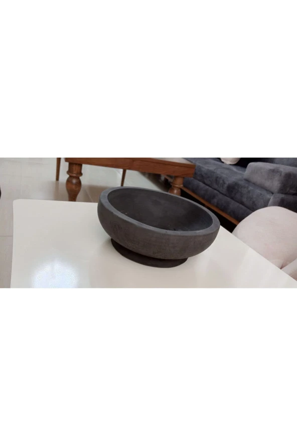 Beton Bonsai Saksısı siyah çift taban - 4