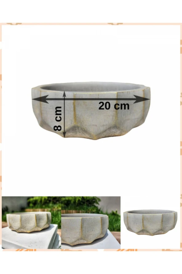 Geometrik aranjman ve bonsai saksısı altın yaldızlı - 2