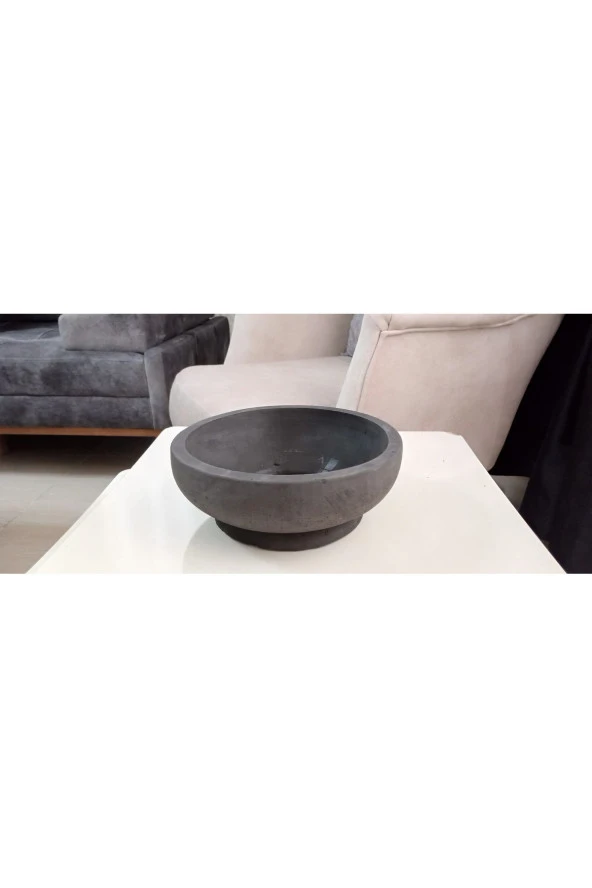 Beton Bonsai Saksısı siyah çift taban - 5