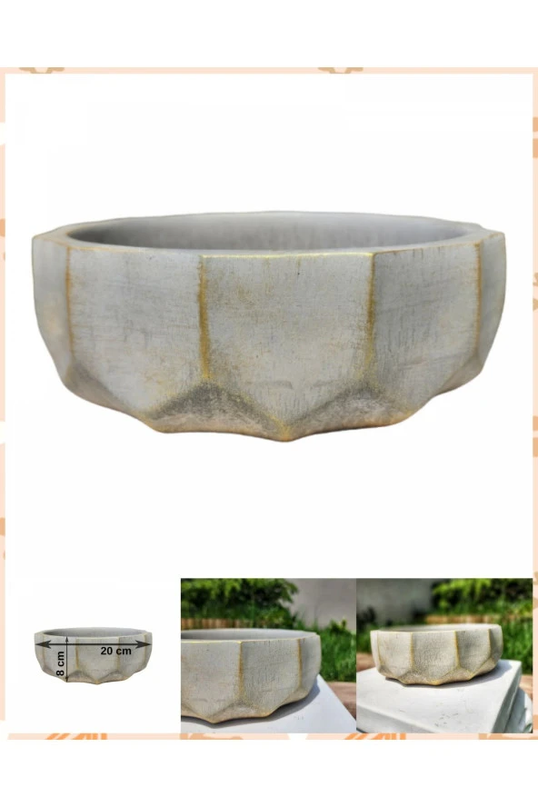 Geometrik aranjman ve bonsai saksısı altın yaldızlı - 3