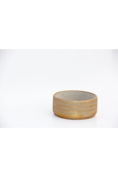 Bonsai Saksısı Büyük Boy - El Yapımı Beton Saksı (BAKIR) - 3