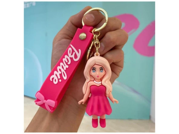 Anahtarlık Silikon Bebek Çizgi Film Anahtarlık Çanta Süsü Pembe