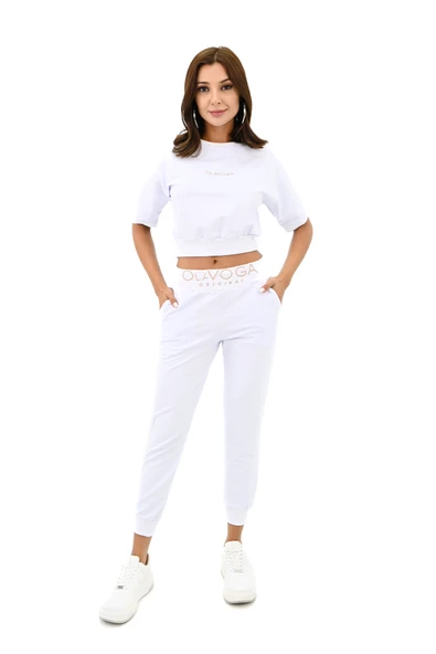 Kadın Kısa Kollu Yazı Baskılı Eşofman Takımı 3763-23 - 7