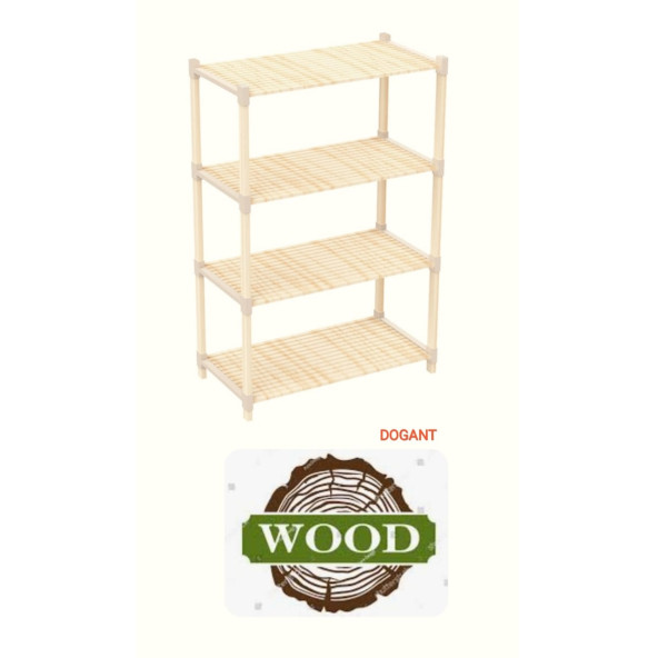Ahşap Wood    Mutfak Banyo Musafir Odası Yemek Odası 4 Lü Ahşap Raf