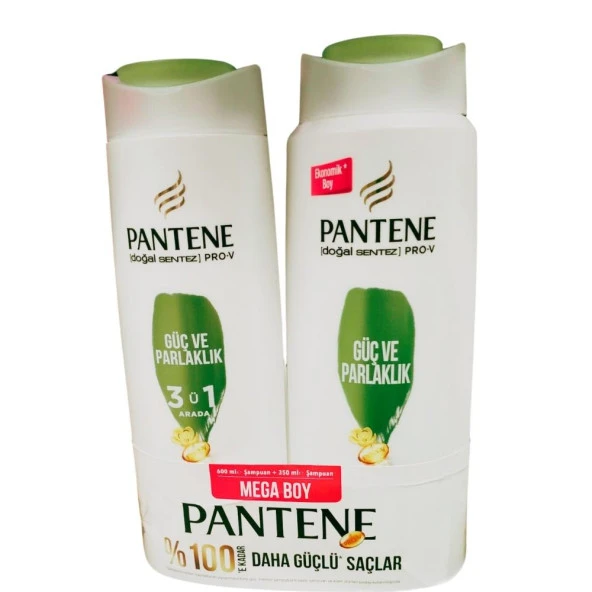 Pantene 600 Ml Güç ve Parlaklık Şampuan & 350 Ml Saç Kremi