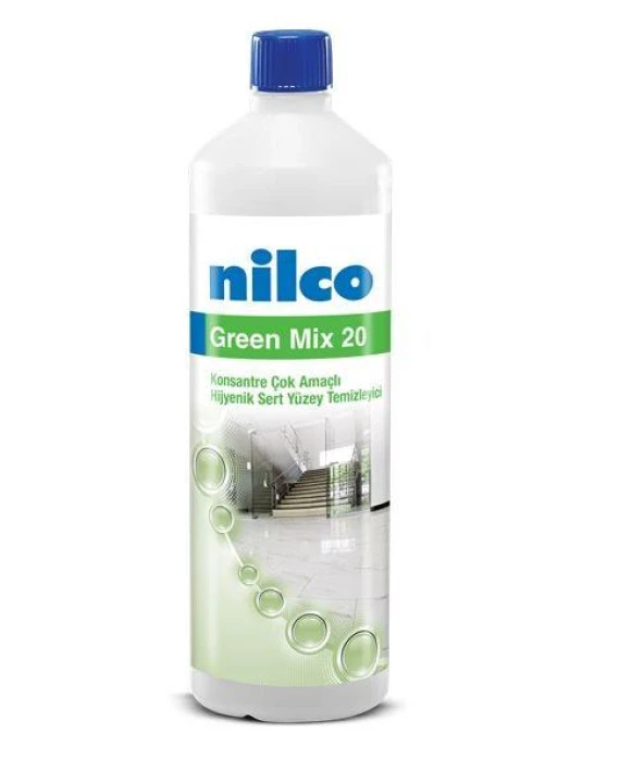 Nilco GREEN MIX 20 1L/1,03 KG KONSANTRE ÇOK AMAÇLI HİJYENİK SERT YÜZEY TEMİZLEYİCİ