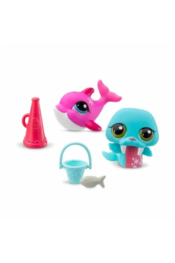 Hasbro Littlest Petshop Figür Minişler 2'li Paket Hayvanlar Fok Balığı-Yunus 00508 (KOLİ İTEMİ S00005264) - 2