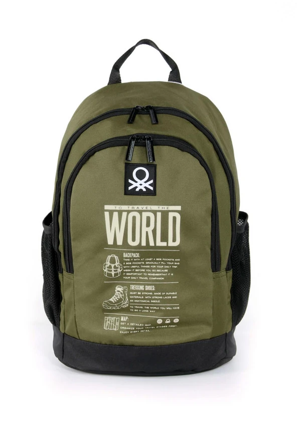 Çocuk Kol Saati Hediyeli Benetton Büyük Kapasiteli Çocuk Okul Çantası B.NT.03826 - 2