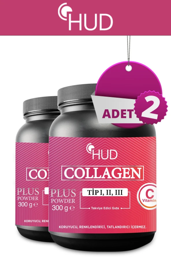 Hud Collagen Plus Powder 300 gr 2 Adet