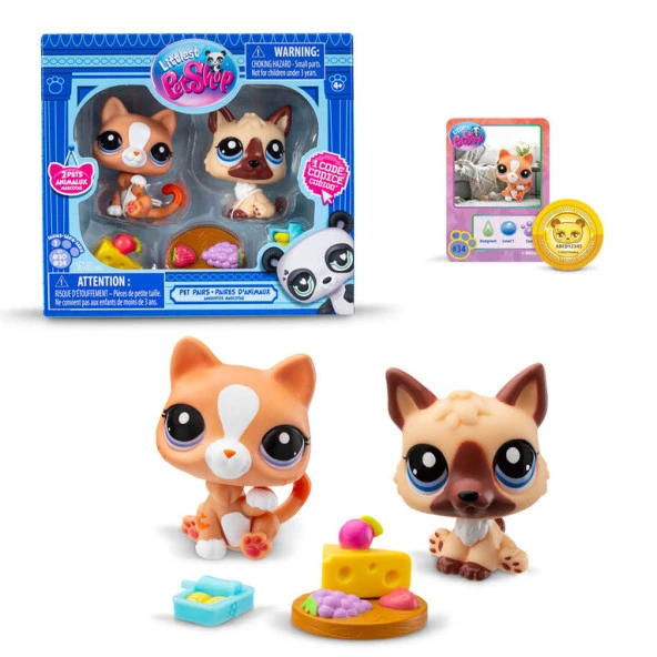 Hasbro Littlest Petshop Figür Minişler 2'li Paket Hayvanlar Kahverengi Kedi-Köpek 00506 (KOLİ İTEMİ S00005264)