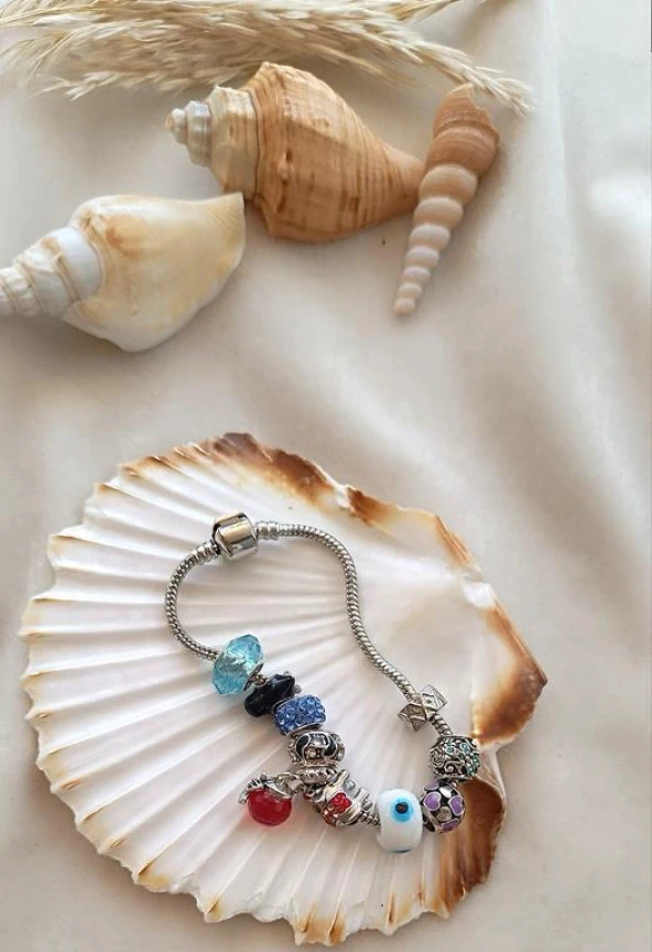 Bileklik Charm Bileklik Nazar Boncuklu Bileklik Kalp Zincir Bileklik 16792 ürün görseli