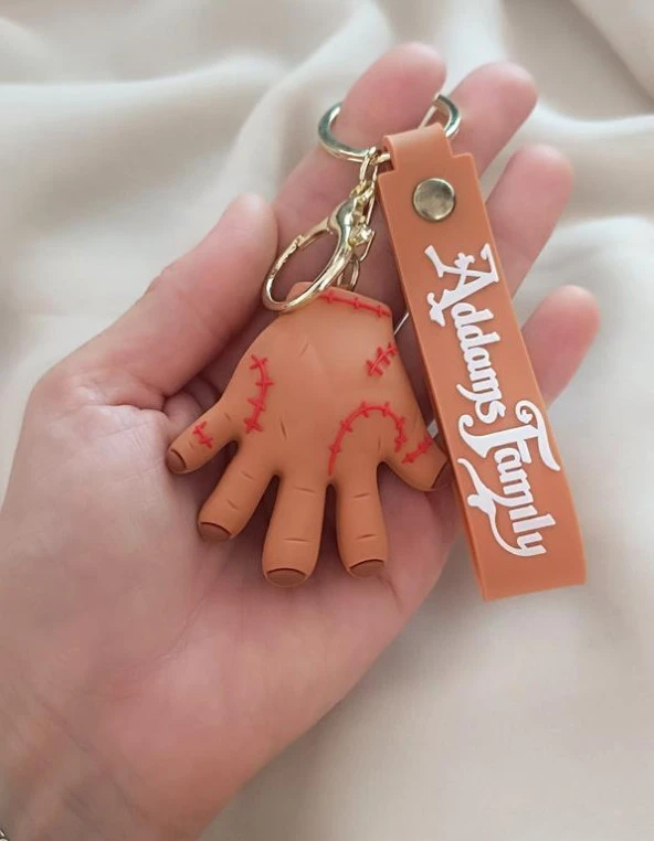 Anahtarlık Silikon El Addams Family Wednesday Film Anahtarlık Çanta Süsü - Resim 2