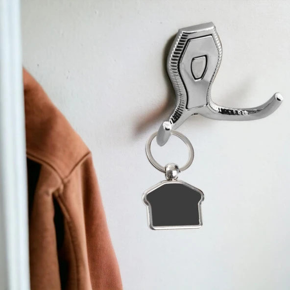 Vestiyer Mobilya Duvar Askısı Metal Dolap Elbise Askılığı Krom - Krom Kapaklı Sağlam Askı - 4