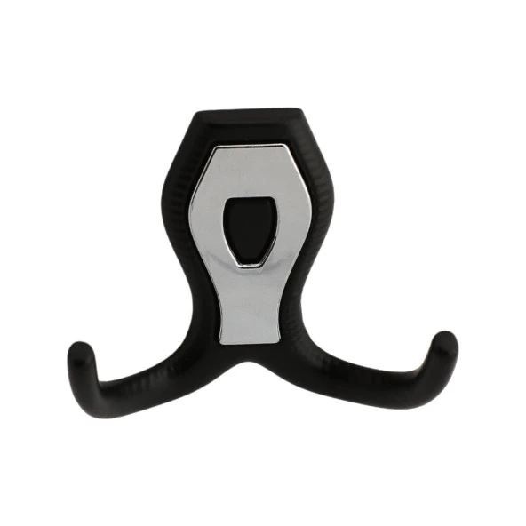 Vestiyer Mobilya Duvar Askısı Metal Dolap Elbise Askılığı Siyah Renk Askı Krom Kapaklı - 2
