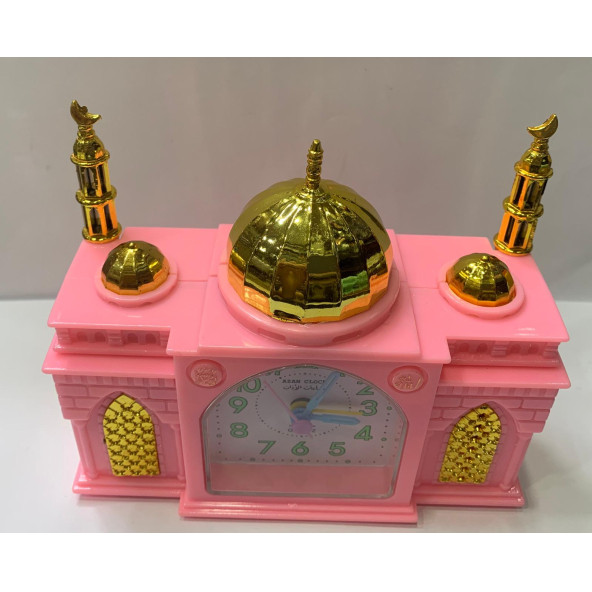 Alarm Sesi Yerine Ezan Oku Çalar Saat Küçük Boy -PEMBE Renk-M1.... - 3