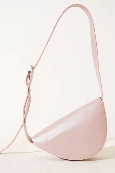 Asimetrik Kol Çantası Pudra - Resim 2