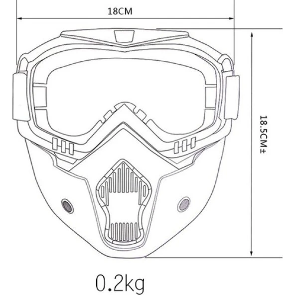 Cross Motosiklet Bisiklet Gözlüğü Açık Kask Maskesi Süngerli Bant Lastikli Jet Maske Sarı Cam - 3