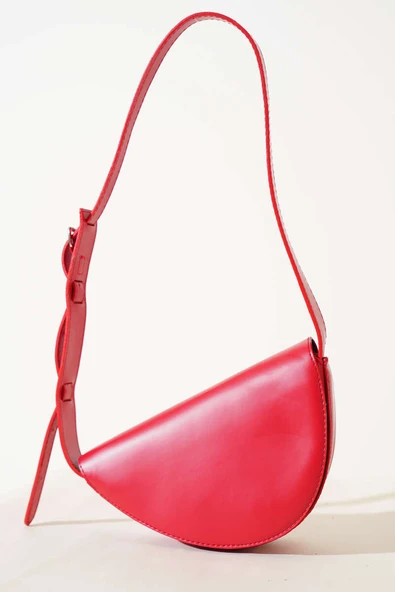 Asimetrik Kol Çantası Kırmızı - Resim 2