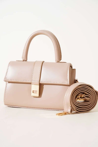 Mıknatıslı El Çantası Bej ürün görseli 1