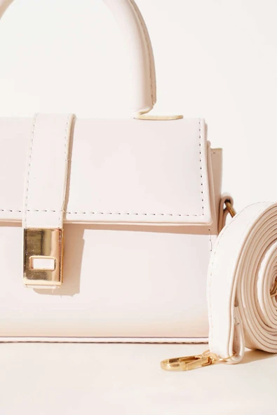 Mıknatıslı El Çantası Krem - Resim 3