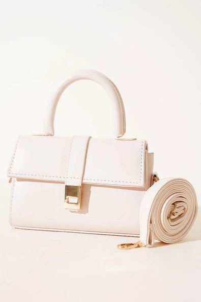 Mıknatıslı El Çantası Krem ürün görseli 1